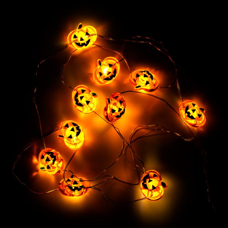 Светодиодная гирлянда Halloween - Пауки 1.35 м, 10 теплых белых LED ламп