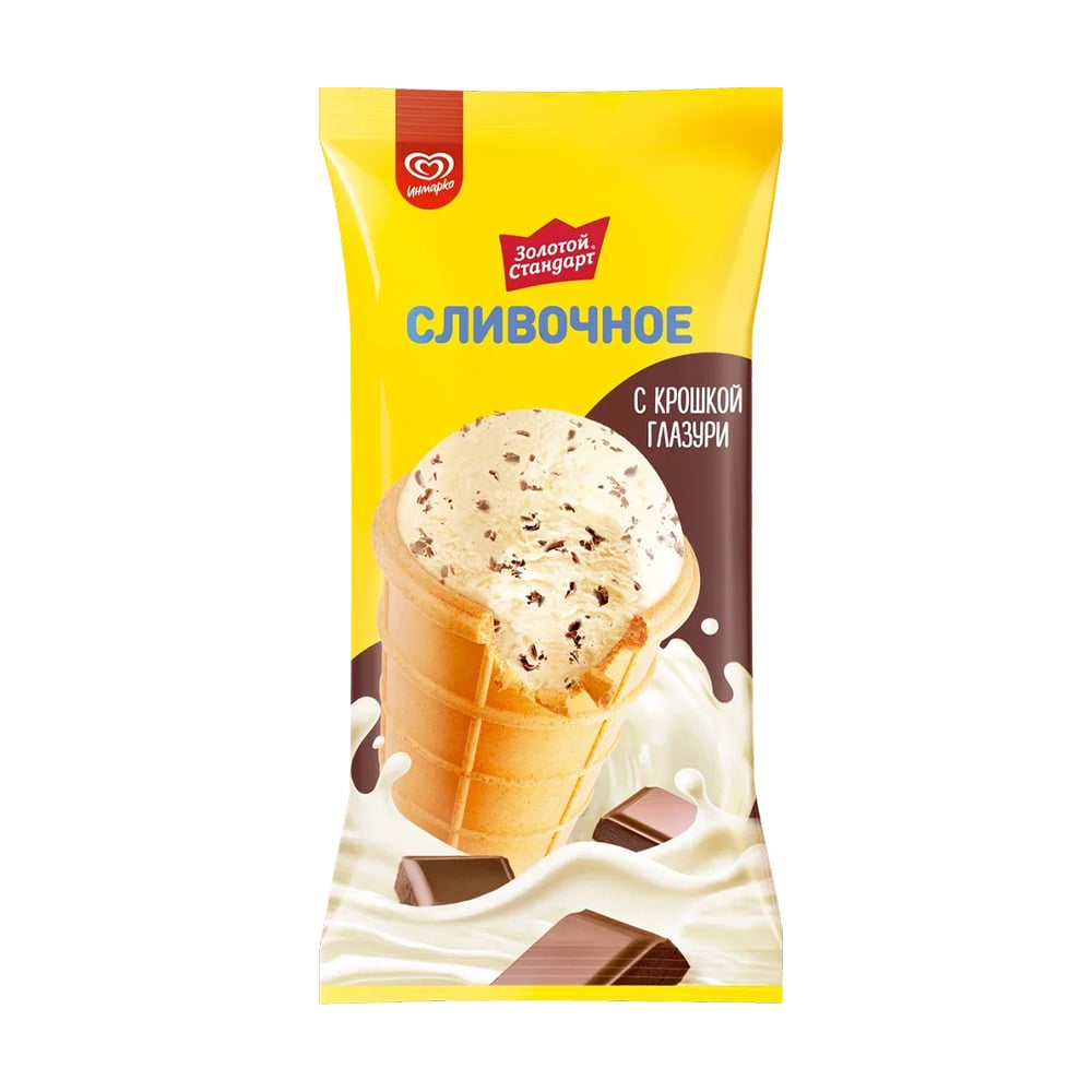 Мороженое "С крошкой глазури", Золотой стандарт, 80 г - купить через ...