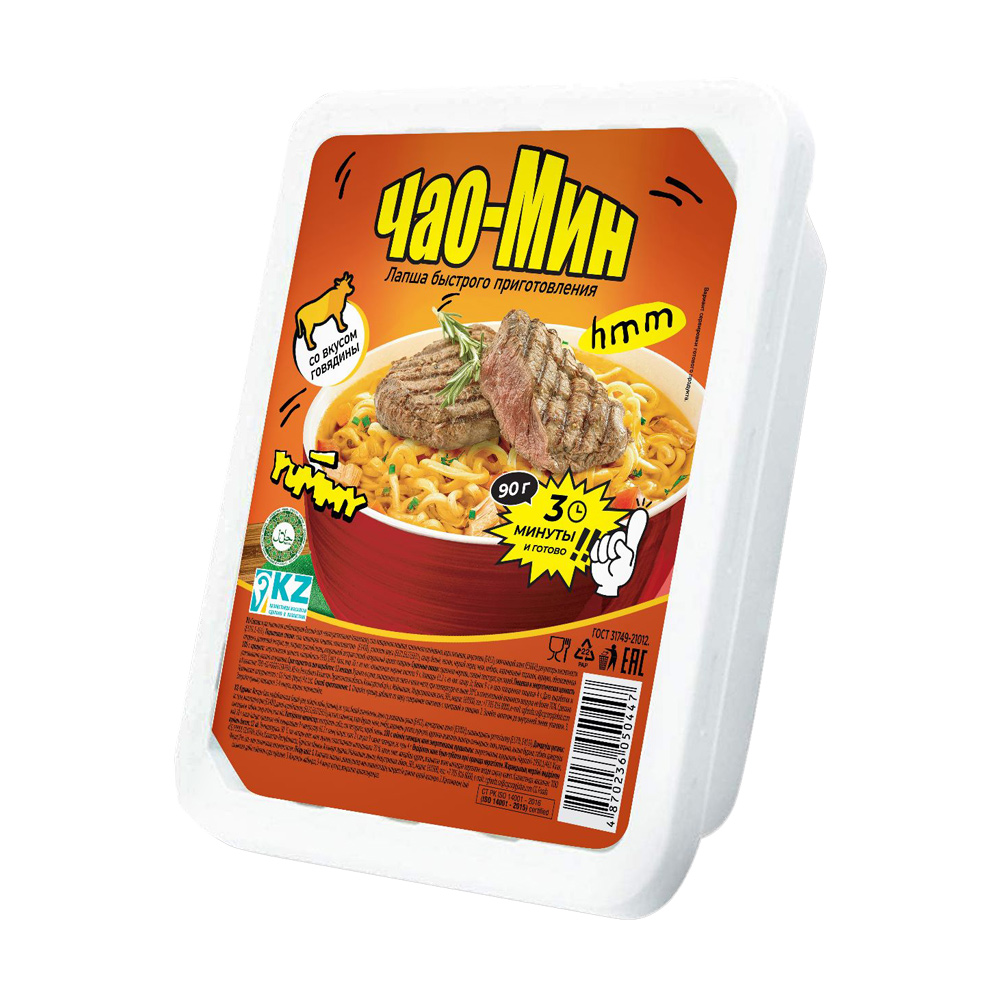 Лапша быстрого приготовления "Чао-Мин", со вкусом говядины, 90 г ...