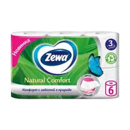 Бумага туалетная "Natural Comfort", Zewa, 6 рулонов