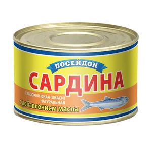 Консервы "Сардина тихоокеанская (иваси)", Посейдон, стерилизованные, с маслом, 230 г