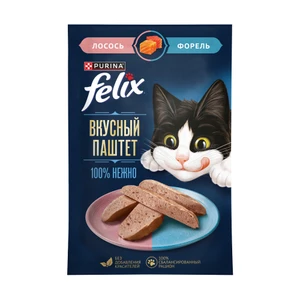 Паштет для кошек, FELIX, с лососем и форелью, 75 г