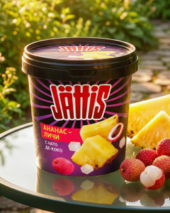 Мороженое сливочное, Jattis, ананас-личи, 180 г