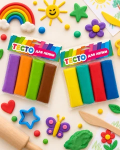 Тесто для лепки, 4 цвета, 580 г, в ассортименте