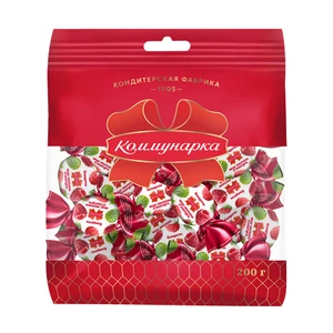 Конфеты в молочном шоколаде, Коммунарка, с малиной и кактусом, 200 г