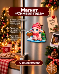Магнит новогодний "Символ года", в ассортименте