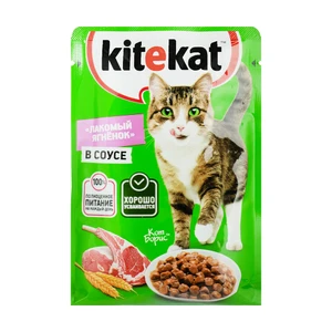 Корм для кошек, Kitekat, лакомый ягненок в соусе, 85 г