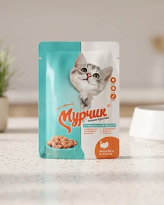 Корм для кошек, Мурчик, с индейкой в соусе, 75 г