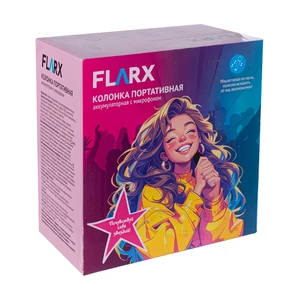 Колонка портативная, аккумуляторная, с микрофоном, FLARX, в ассортименте