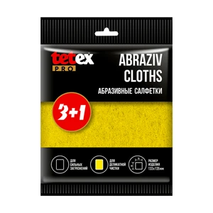 Салфетки, TETEX PRO, абразивные,  3+1 шт.