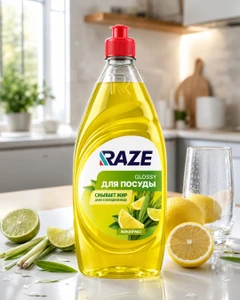 Средство для мытья посуды "Glossy", RAZE, 500 мл, в ассортименте