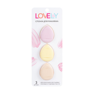 Спонж для макияжа, Lovely, 3 шт., в ассортименте