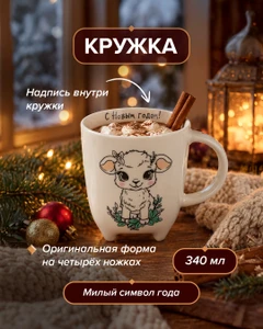 Кружка, Снежное кружево, 340 мл, в ассортименте