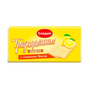 Вафли "Традиционные", Слодыч, 100 г, с лимонным вкусом