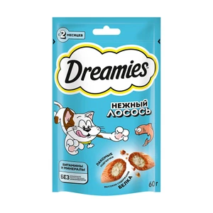 Лакомство для кошек, Dreamies, с лососем, 60 г