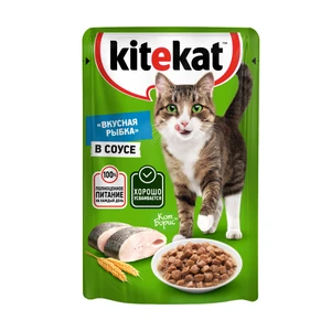 Влажный корм "Вкусная рыбка в соусе", Kitekat, 85 г