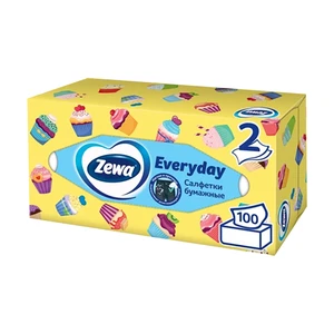 Салфетки бумажные, Zewa Everyday, 2 слоя, 100 шт.