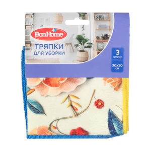 Тряпки для уборки, BonHome, 30x30 см, 3 шт.