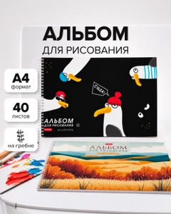 Альбом для рисования, 40 листов, в ассортименте