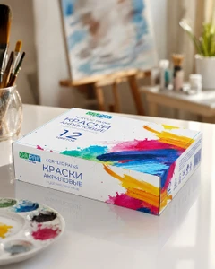 Краски акриловые художественные, GASPAR, 12 цветов