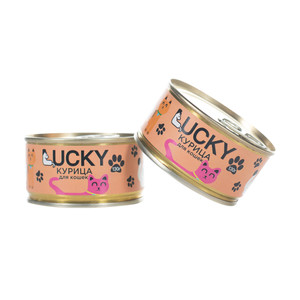 Консерва, Lucky, для кошек, курица, 130 г, АП