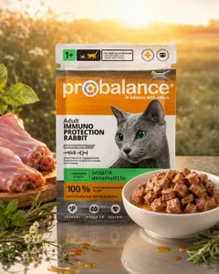 Влажный корм для кошек "Immuno Protection", ProBalance, кролик, 85 г