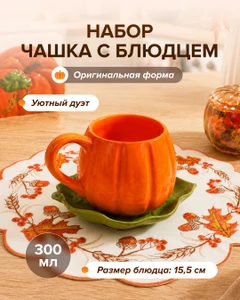 Набор: чашка с блюдцем, 300 мл, 15,5 см