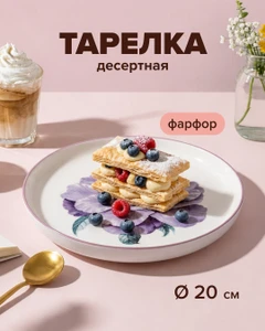 Тарелка десертная, O'Kitchen, 20 см, в ассортименте