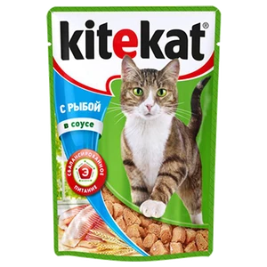 Влажный корм "Kitekat" с рыбой в соусе, 85 г