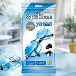 Салфетки влажные для оптики, OptiClean, 20 шт.