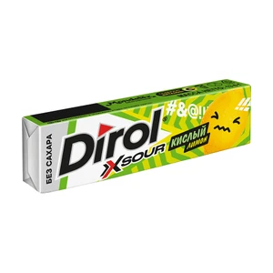 Жевательная резинка "X SOUR", DIROL, кислый лимон, 13,6 г