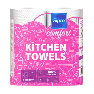 Бумажные полотенца "Comfort", Sipto, 2 слоя, 2 рулона