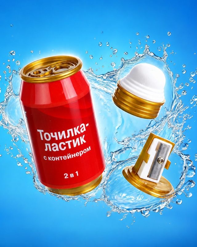 Точилка-ластик с контейнером, Hupper Dupper, в ассортименте