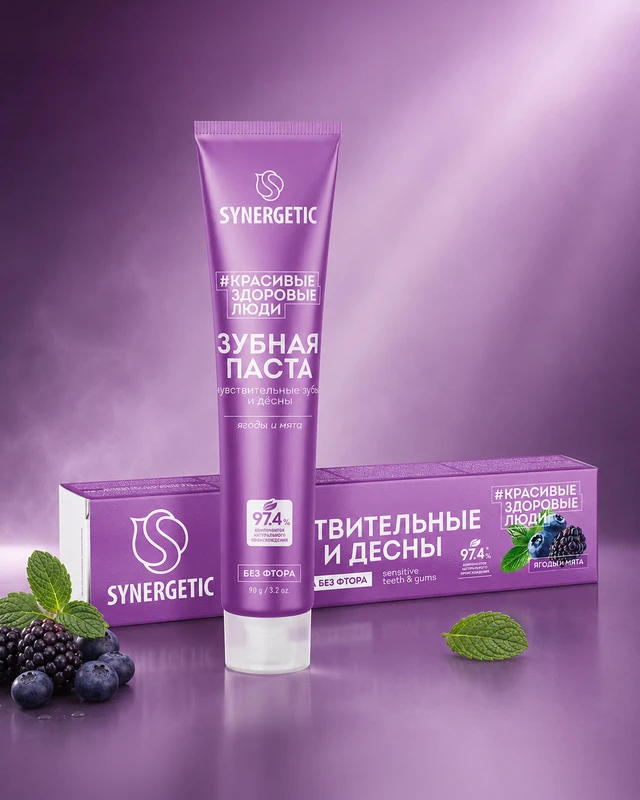 Зубная паста "Активная защита", SYNERGETIC, 90 г