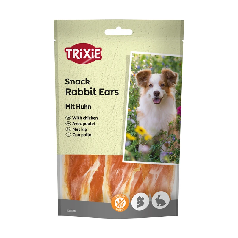 Лакомство для собак, TRIXIE, кроличьи уши и курица, 80 г