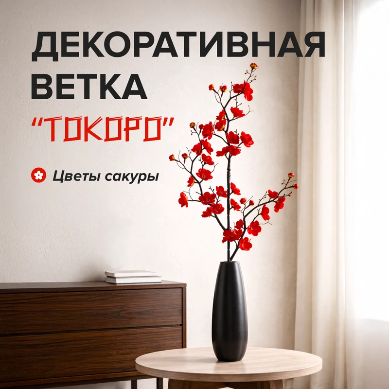 Декоративная ветка "Токоро", в ассортименте
