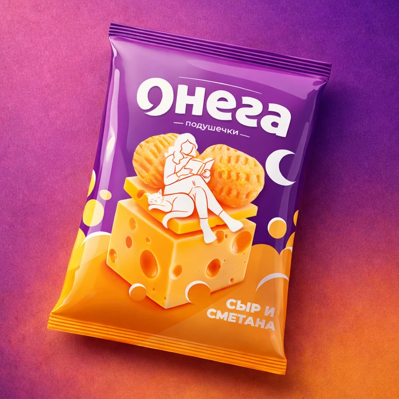Сырные подушечки, Онега, сметана и сыр, 70 г