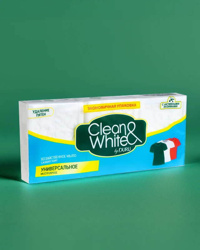 Мыло хозяйственное "Clean&White", DURU, 3х110 г
