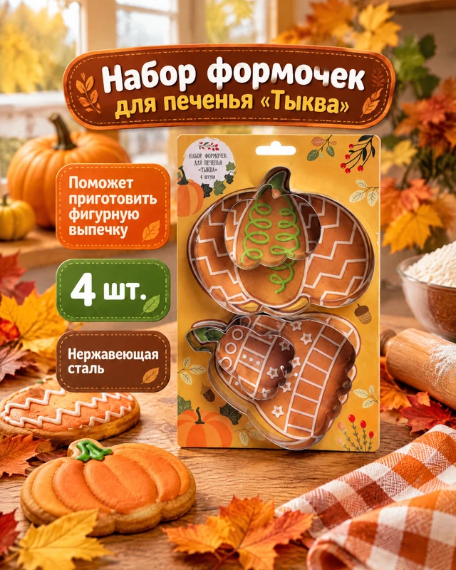 Набор формочек для печенья "Тыква", 4 шт.