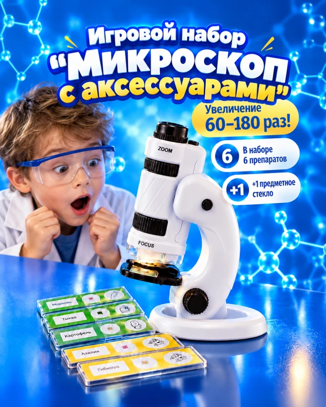 Игровой набор "Микроскоп с аксессуарами", в ассортименте
