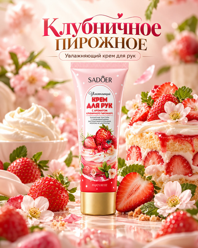 Крем для рук, SADOER, 80 г, в ассортименте