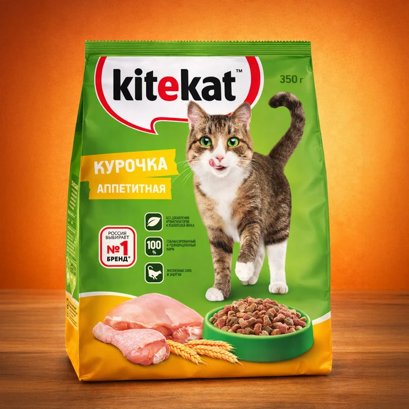 Сухой корм для кошек "Курочка аппетитная", Kitekat, 350 г