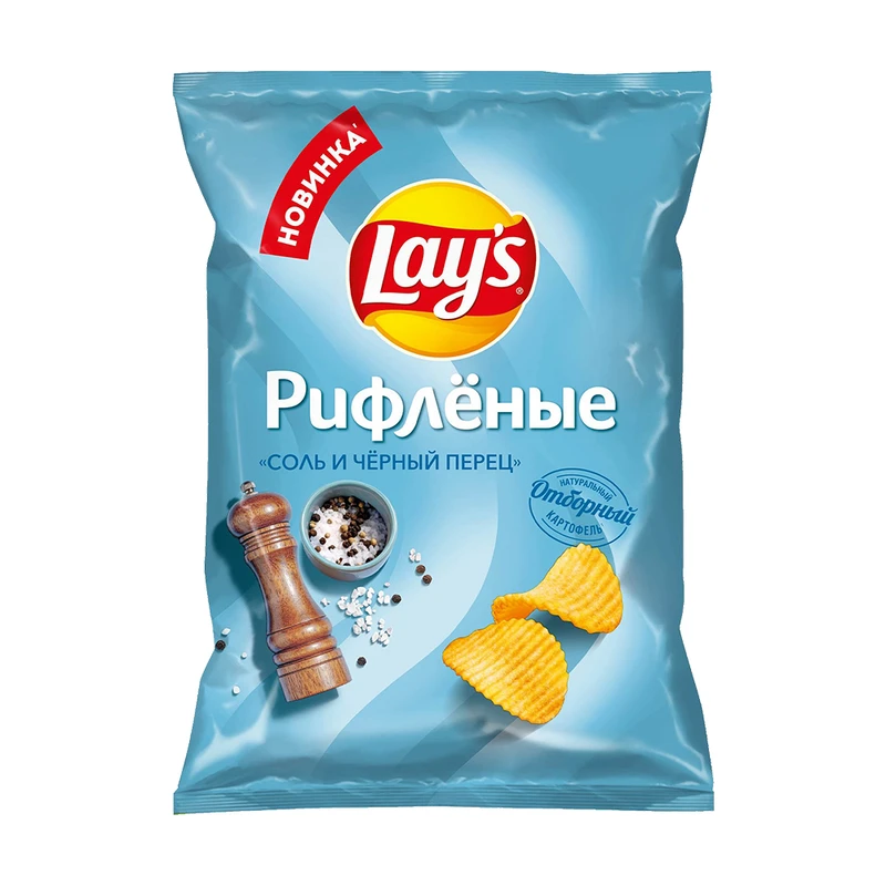 Чипсы "Рифлёные", Lay's, соль и перец, 70 г