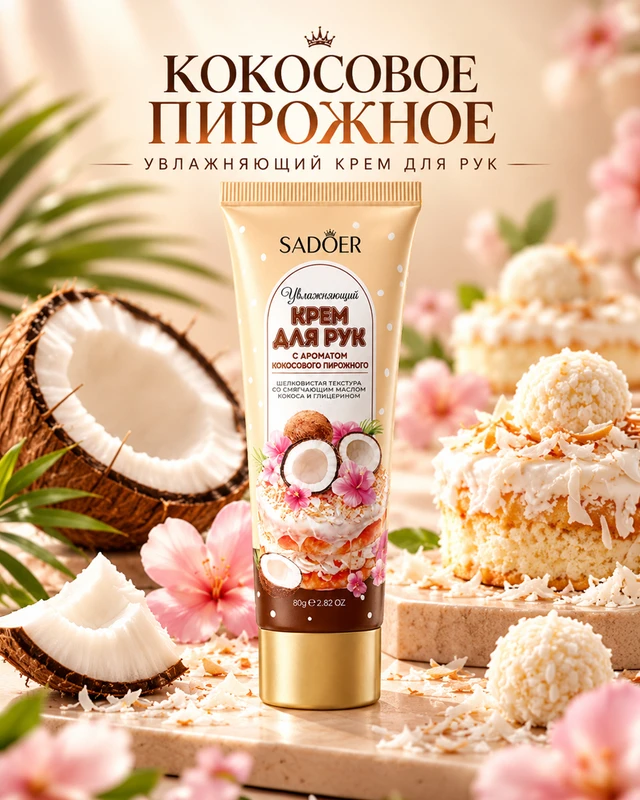 Крем для рук, SADOER, 80 г, в ассортименте