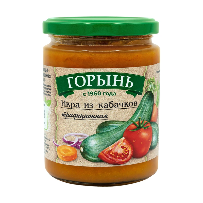 Икра из кабачков, Горынь, традиционная, 430 г