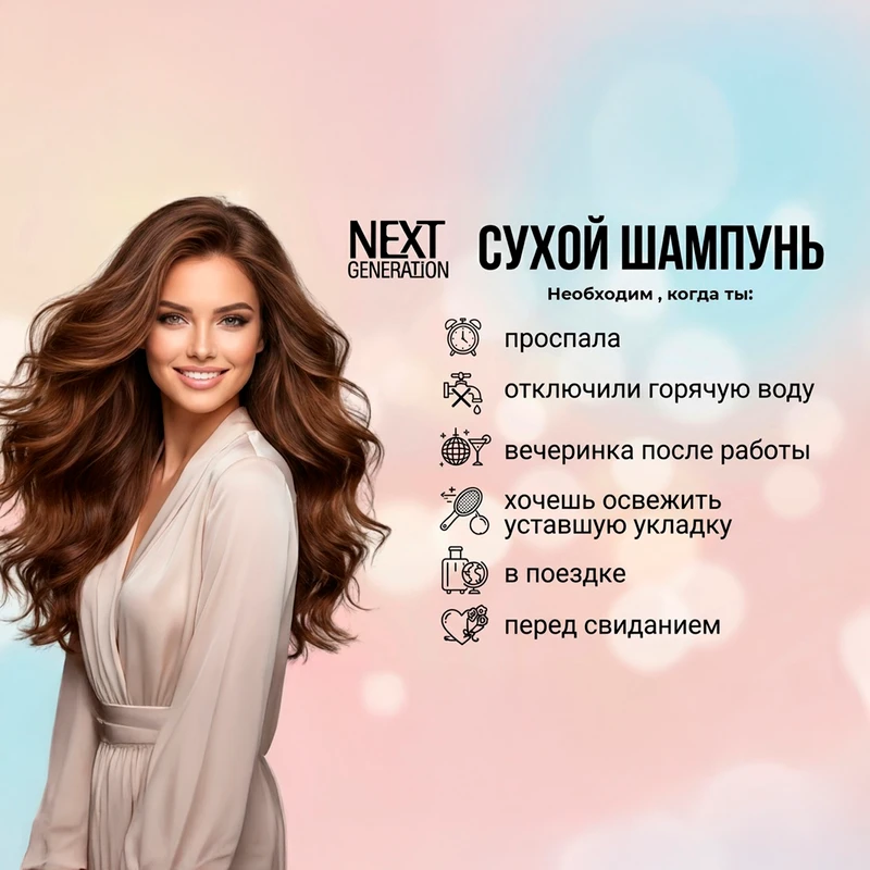 Сухой шампунь, Next Generation, 150 мл, в ассортименте