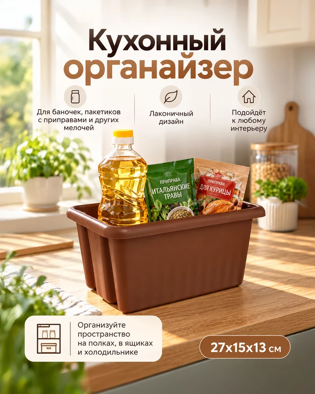 Органайзер кухонный, O'Kitchen, 27x15x13 см, в ассортименте