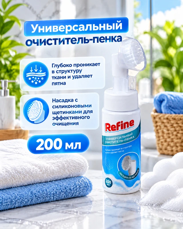 Универсальный очиститель-пенка, Refine, 200 мл