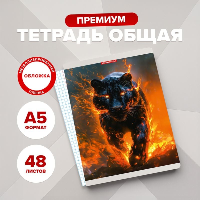 Тетрадь, А5, 48 листов, в ассортименте