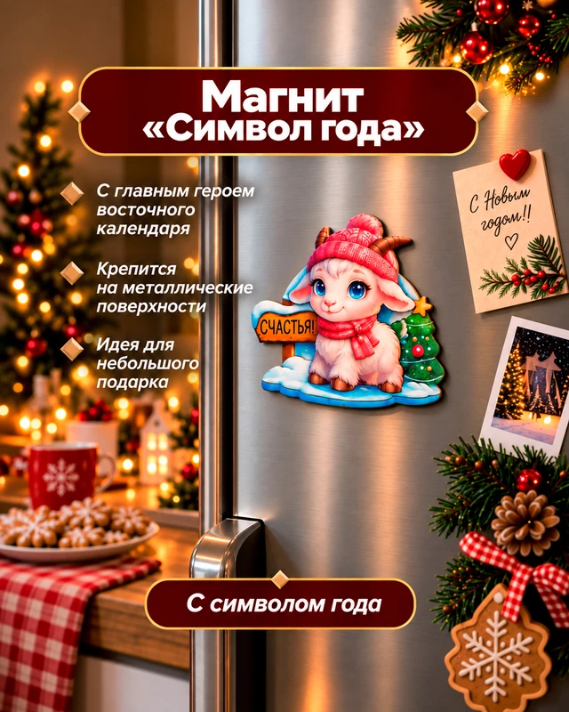 Магнит новогодний "Символ года", в ассортименте